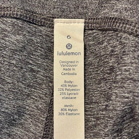 Lululemon Speed Up Crop Heather Gray 19" Side Pocket Mid Rise Leggings Women 6 - Picture 7 of 11